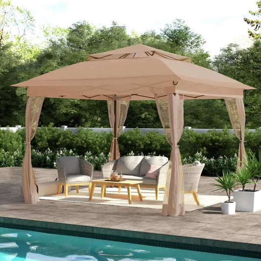 Hausora Garden11 Ft. W X 11 Ft. D Steel Pop-Up Gazebo Waterproof for Outdoor Patio Garden Lounge Leisure Furniture