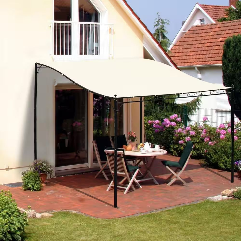 Hausora Garden 10 Ft. X 10 Ft. X 8 Ft. Steel Frame Pergola Patio Canopy Gazebo with Durable and Spacious Weather-Resistant Design White