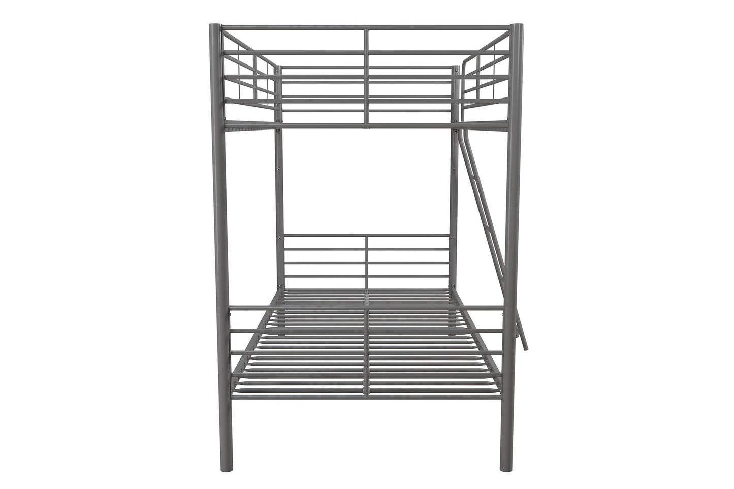 Convertible Twin over Twin Metal Bunk Bed, Silver