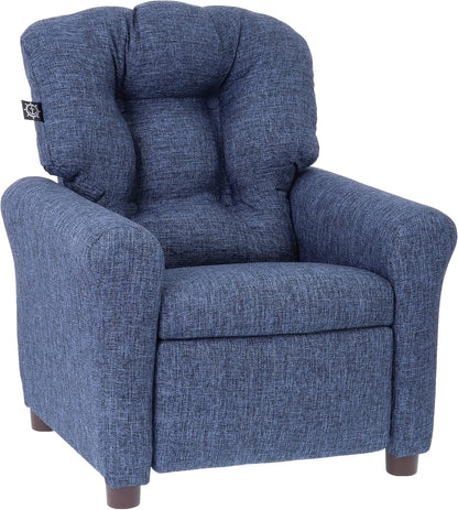 Hausora Traditional Kids Recliner, Toddler Ages 1-5 Years, Home Décor Polyester Linen, Sapphire