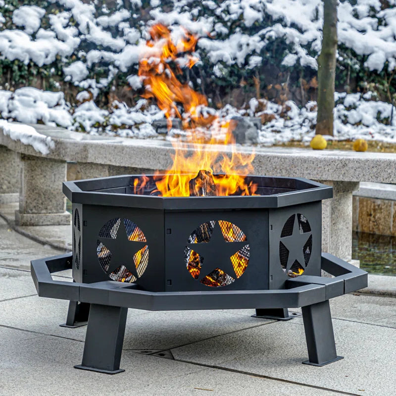 Hausora 35/42 Inch Wood Burning Fire Pit, Outdoor Firepit