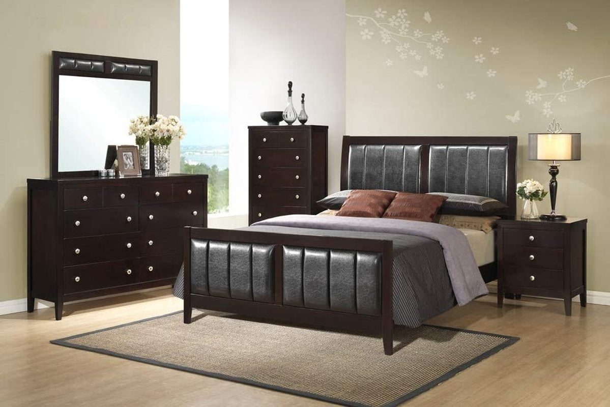 Contemporary Styling Rosa 5Pc Queen Bedroom Set(Q/D/M/N/C)