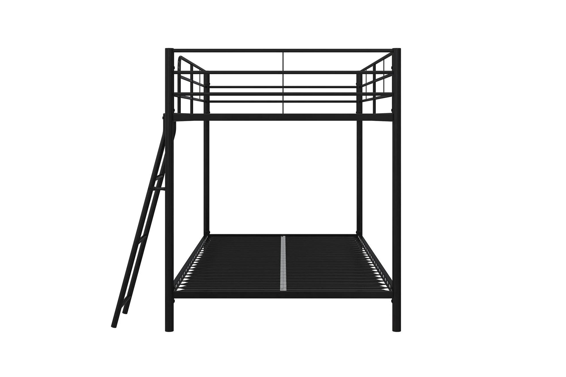 Hausora Bedroom Small Spaces Twin-Over-Twin Low Profile Junior Bunk Bed, Black