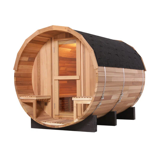 Hausora 6-Person Patchwork Red Cedar Traditional Steam Sauna