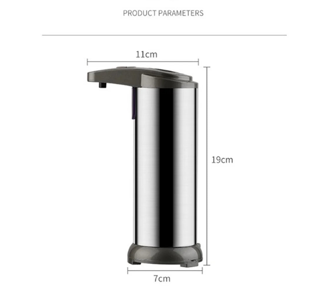 Hausora Bathroom Automatic Liquid Soap Dispenser Touchless Battery Operated Stainless Steel Silver Accessory