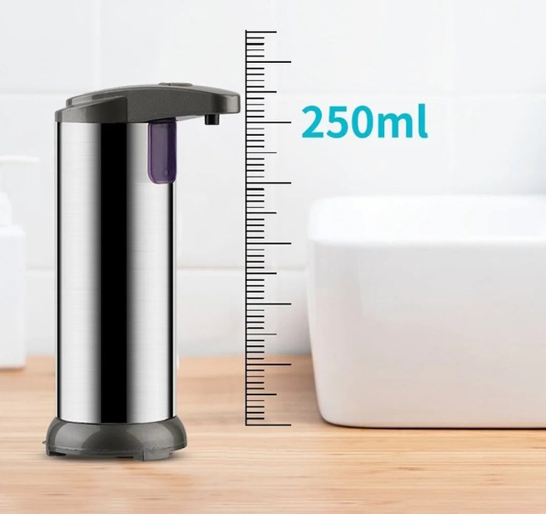 Hausora Bathroom Automatic Liquid Soap Dispenser Touchless Battery Operated Stainless Steel Silver Accessory