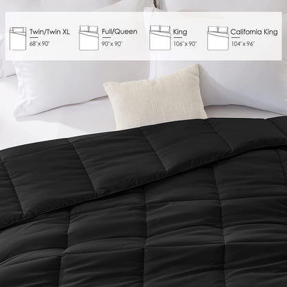 Hausora Bedroom King Comforter Black Lightweight Comforter Duvet Insert down Alternative Bed Comforter All Season Quilted Comforters King Size Black