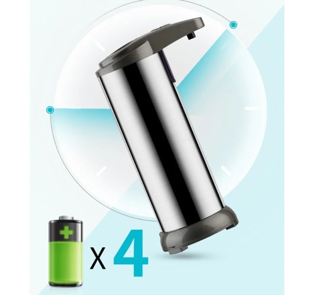 Hausora Bathroom Automatic Liquid Soap Dispenser Touchless Battery Operated Stainless Steel Silver Accessory