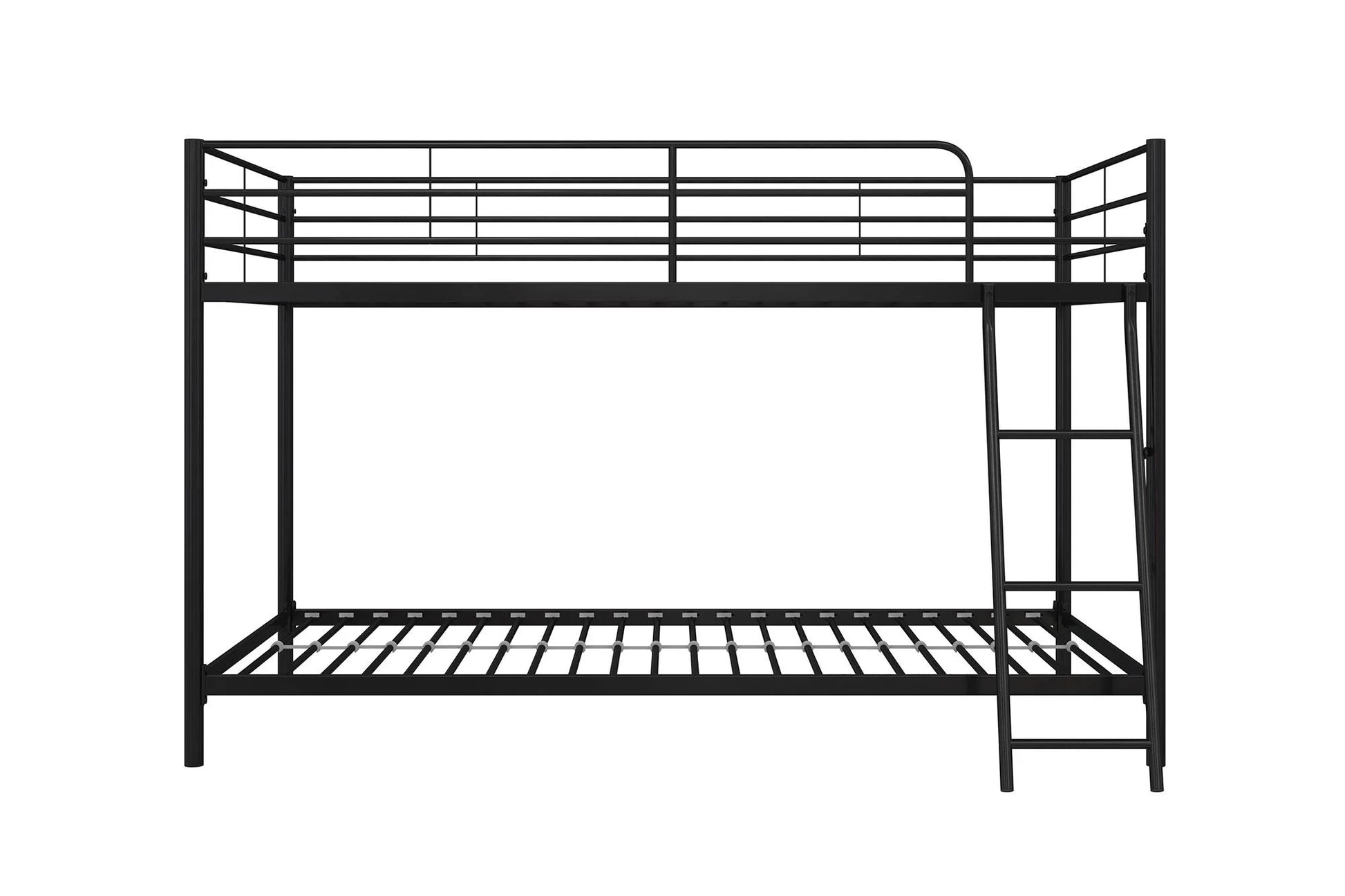 Hausora Bedroom Small Spaces Twin-Over-Twin Low Profile Junior Bunk Bed, Black