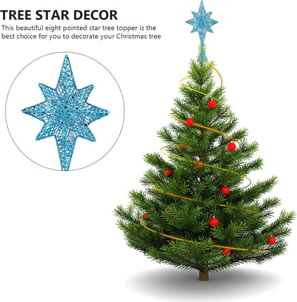 Christmas Decor Cheistmas Tree Topper Christmas Tree Topper Hollow- Out Star Treetop Decor Christmas Tree Star Topper (Blue) Yule Tree Topper Mini Christmas Tree