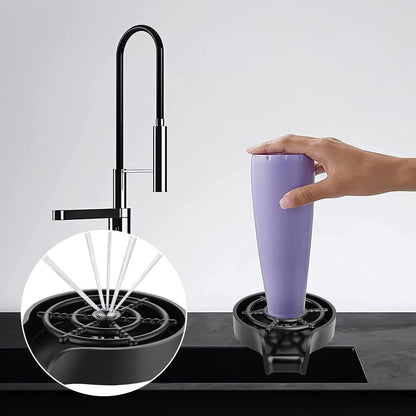 Kitchen Automatic Faucet Bottle Cup Washer Bar Sink Glass Rinser Cleaner Tools